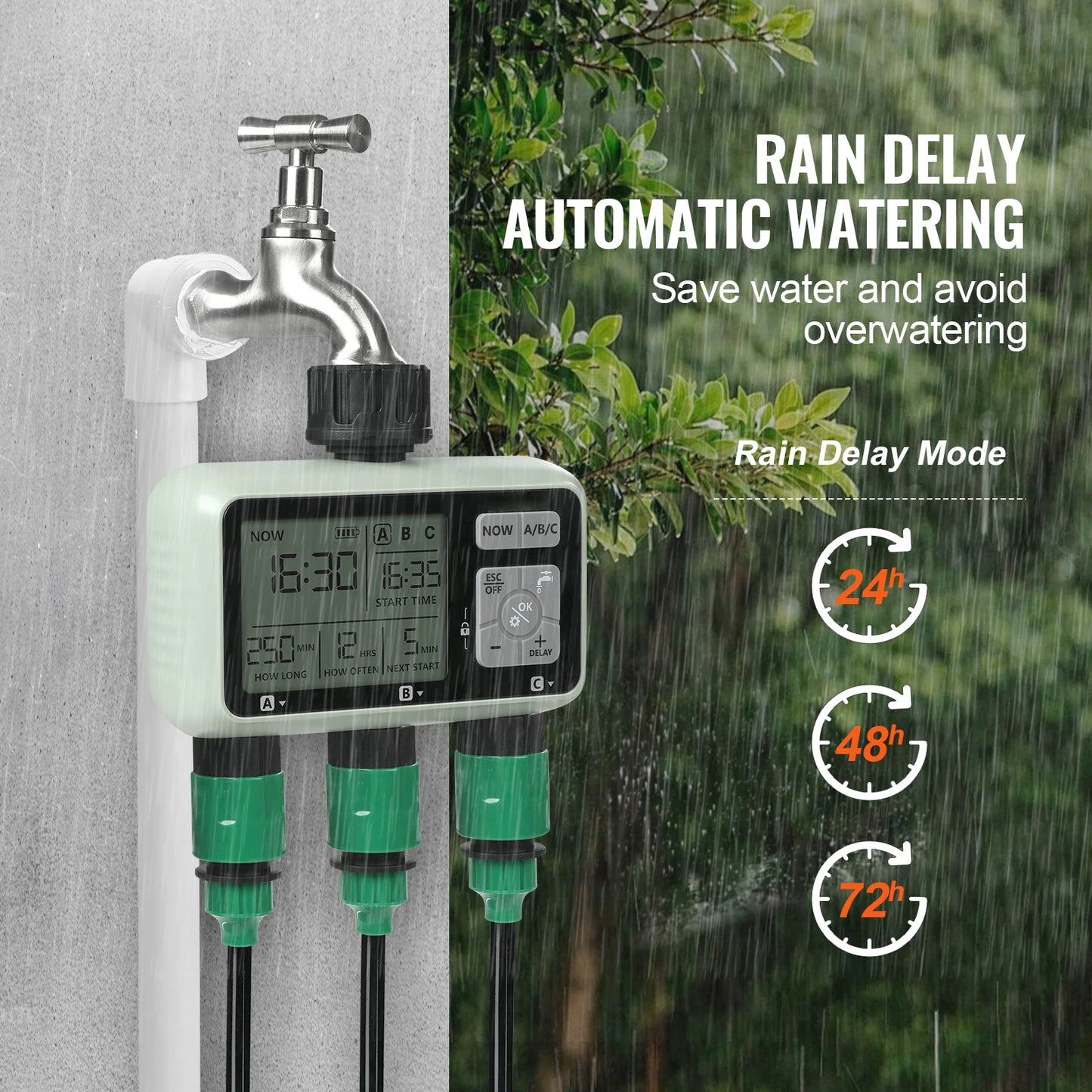 SucceBuy Water Timer With 3 Independent Zones And LCD Display