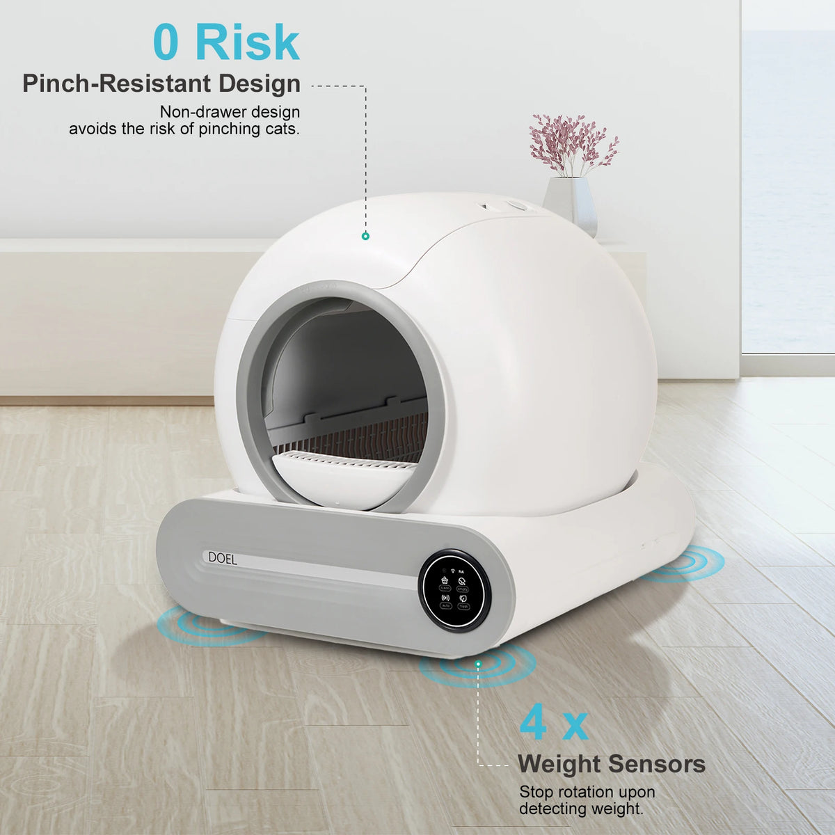 DOEL Smart Self-Cleaning Cat Litter Box With App Control