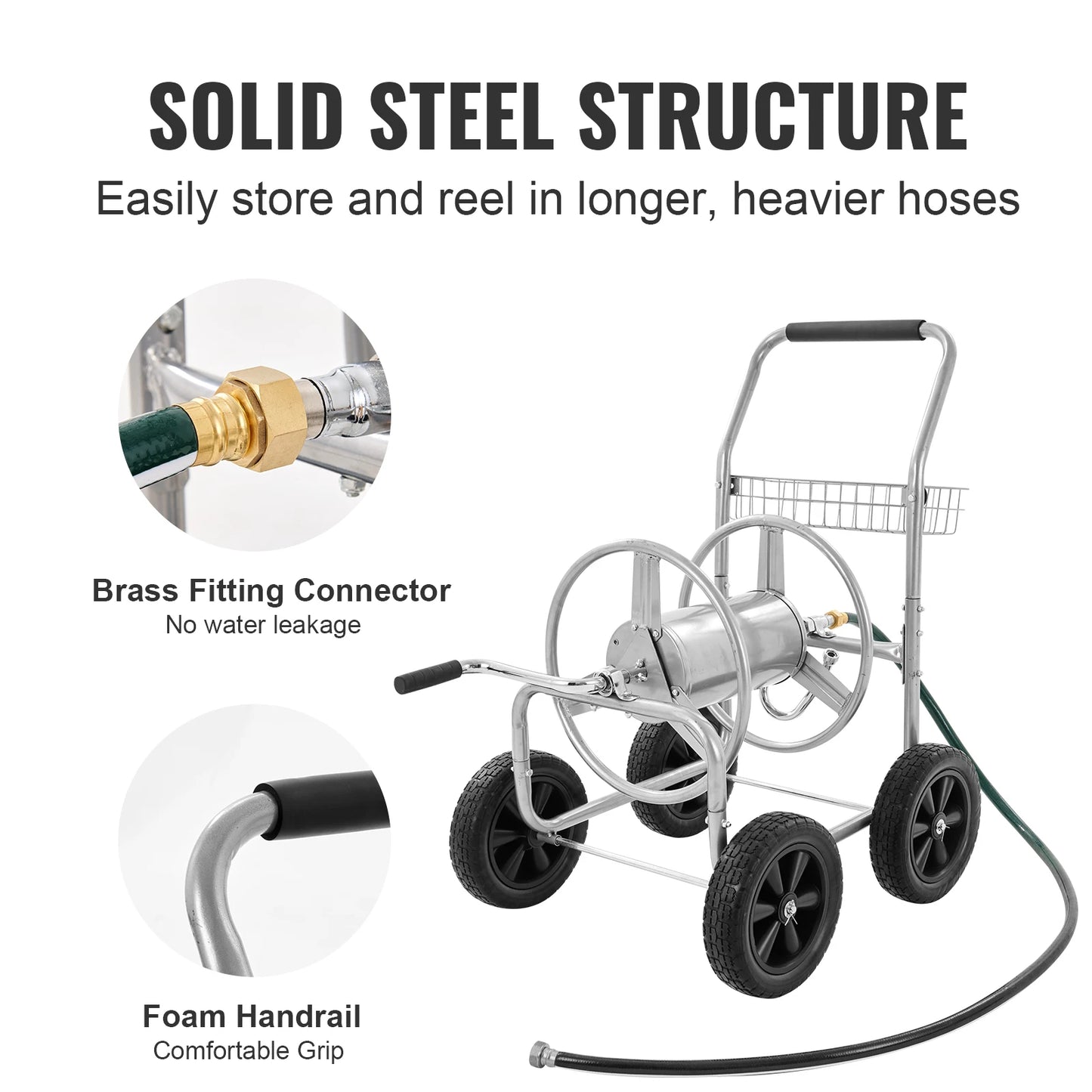 SucceBuy Hose Reel Cart Heavy Duty Garden