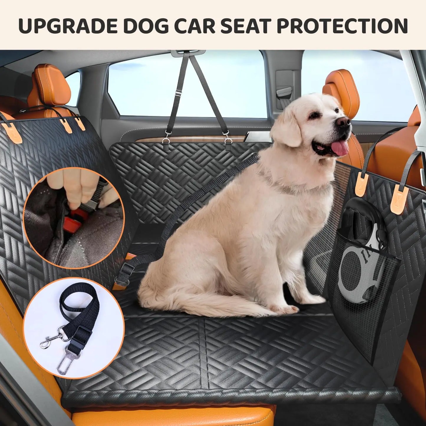 Rear Seat Dog Cover Hammock With Hard Bottom Extender
