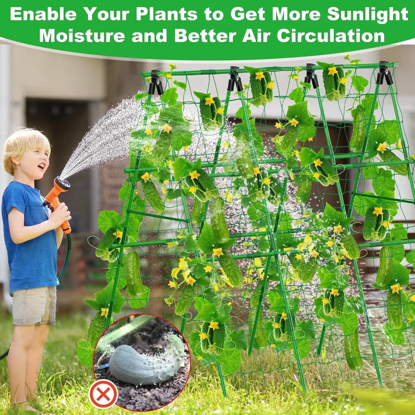 HiMISS Raised Bed Trellis A Frame Garden Support For Climbing