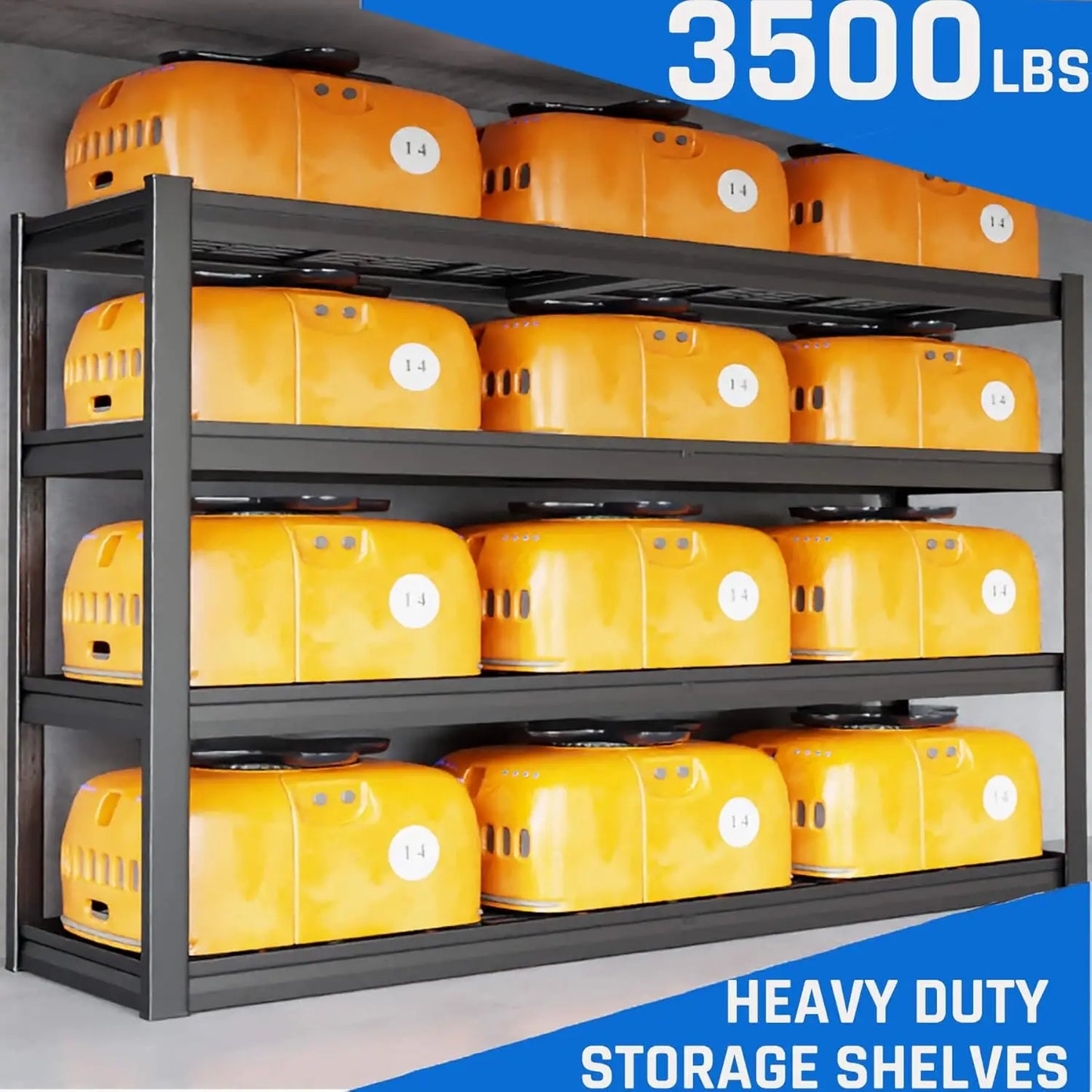 Heavy Duty Garage Shelving Unit 4 Tier Adjustable Metal Storage