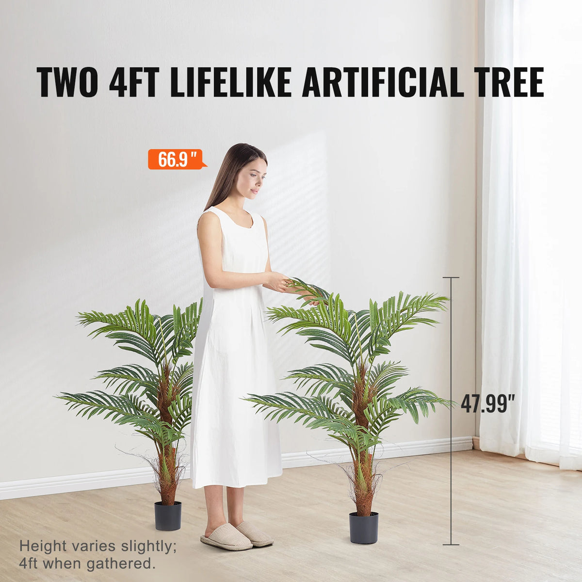 Artificial Palm Tree With Stable Base For Home Garden Decor