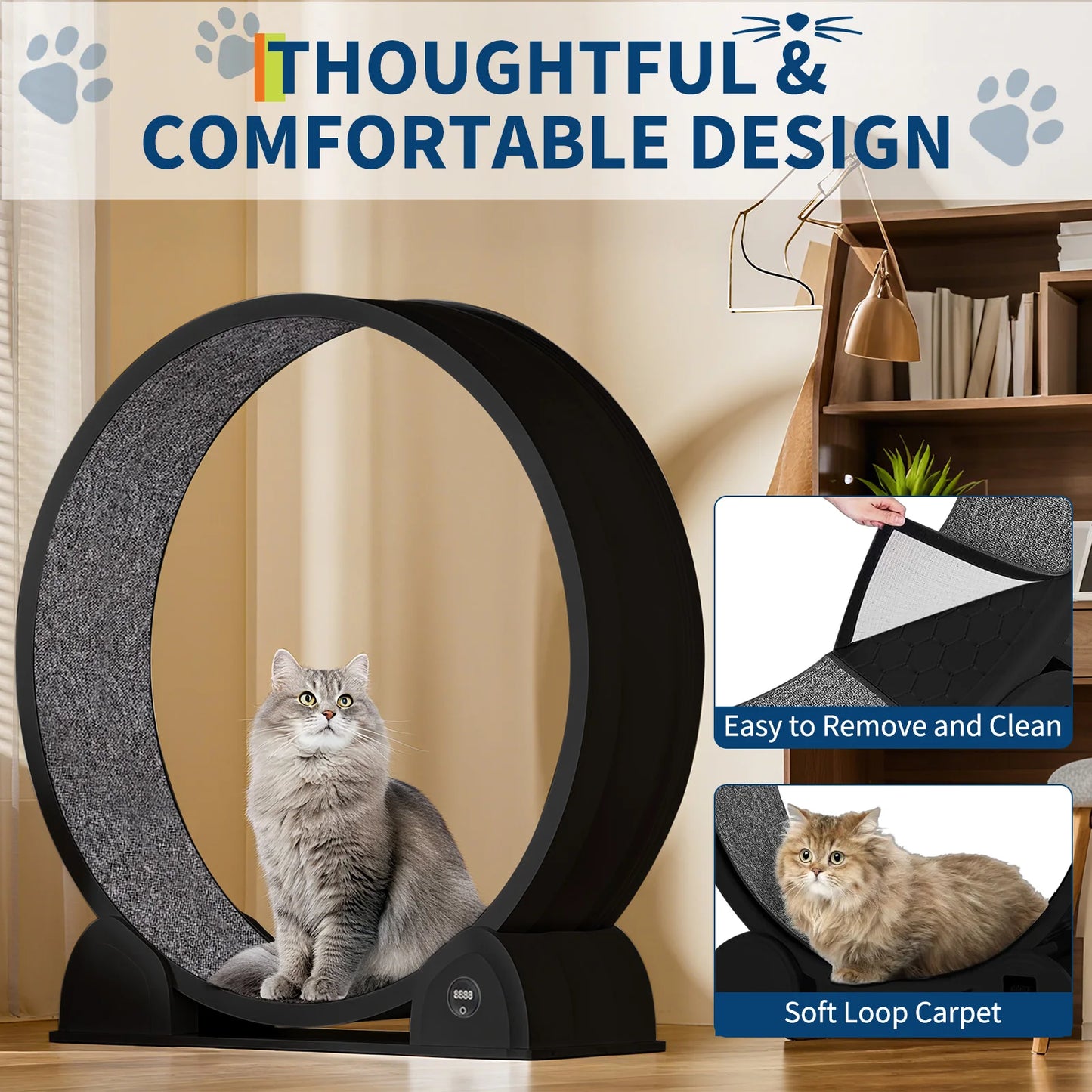 HiMISS Cat Exercise Wheel Large Quiet Running Wheel With Pedometer