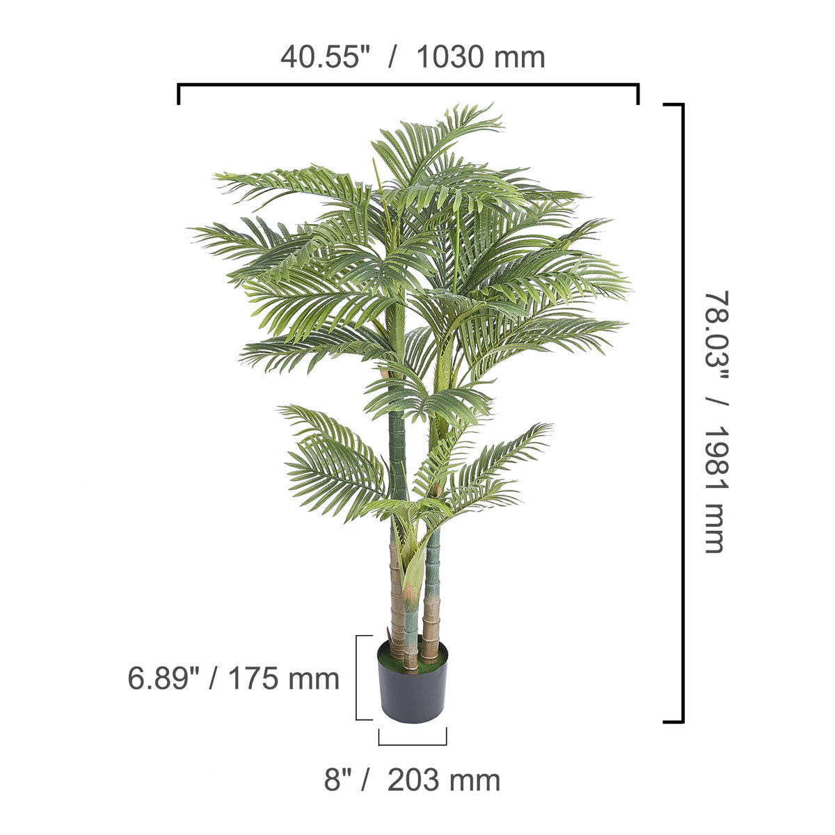 Artificial Palm Tree With Stable Base For Home Garden Decor