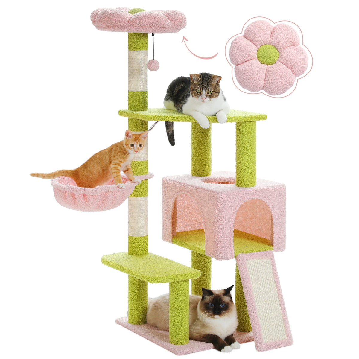 PAWZ Road Flower Cat Tree Multi-Level Tower With Scratching Posts