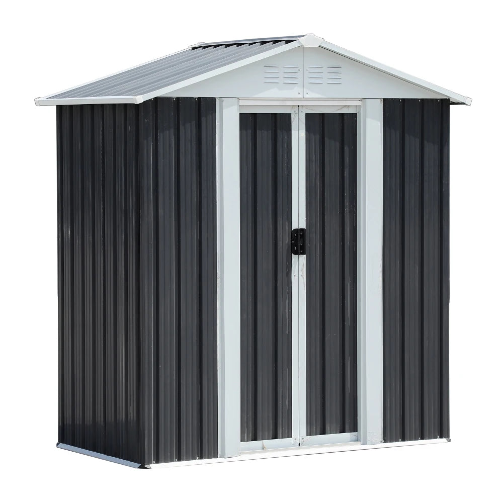 Outdoor Waterproof Garden Tool Storage Shed With Sliding Doors