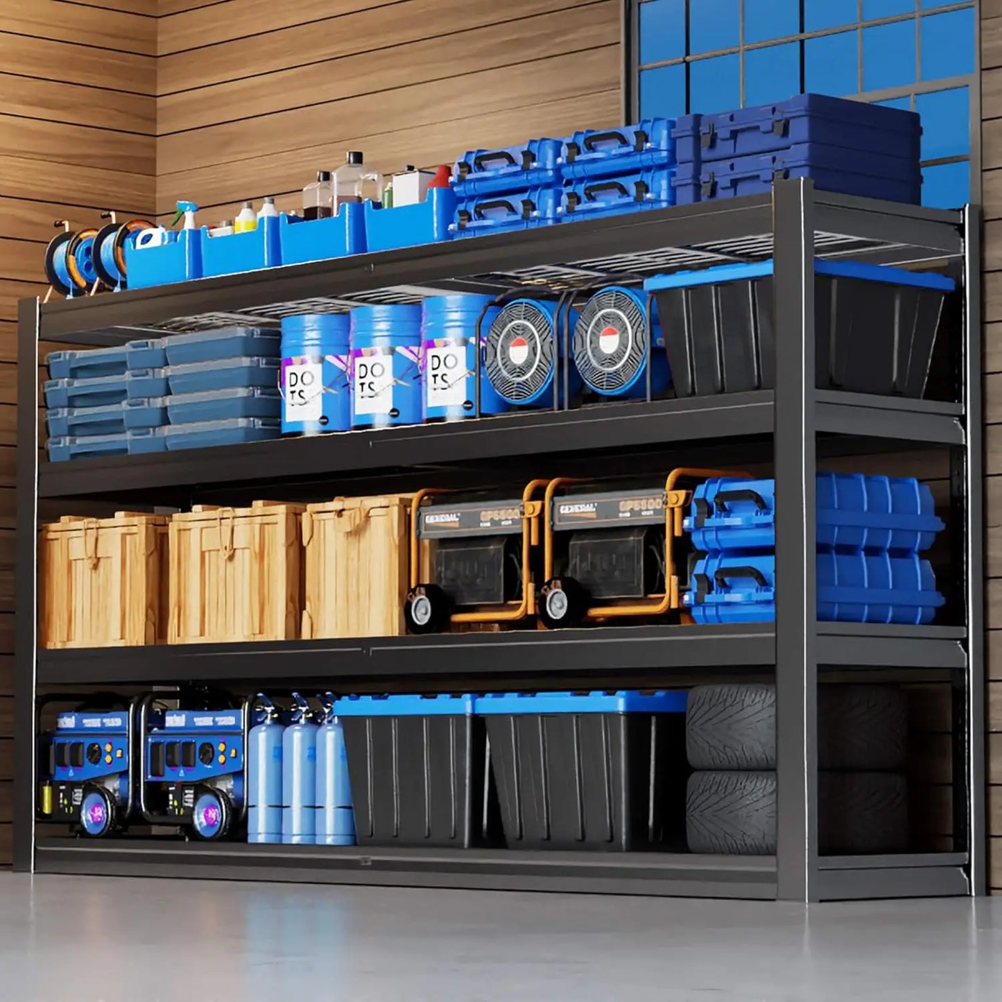 Heavy Duty Garage Shelving Unit 4 Tier Adjustable Metal Storage