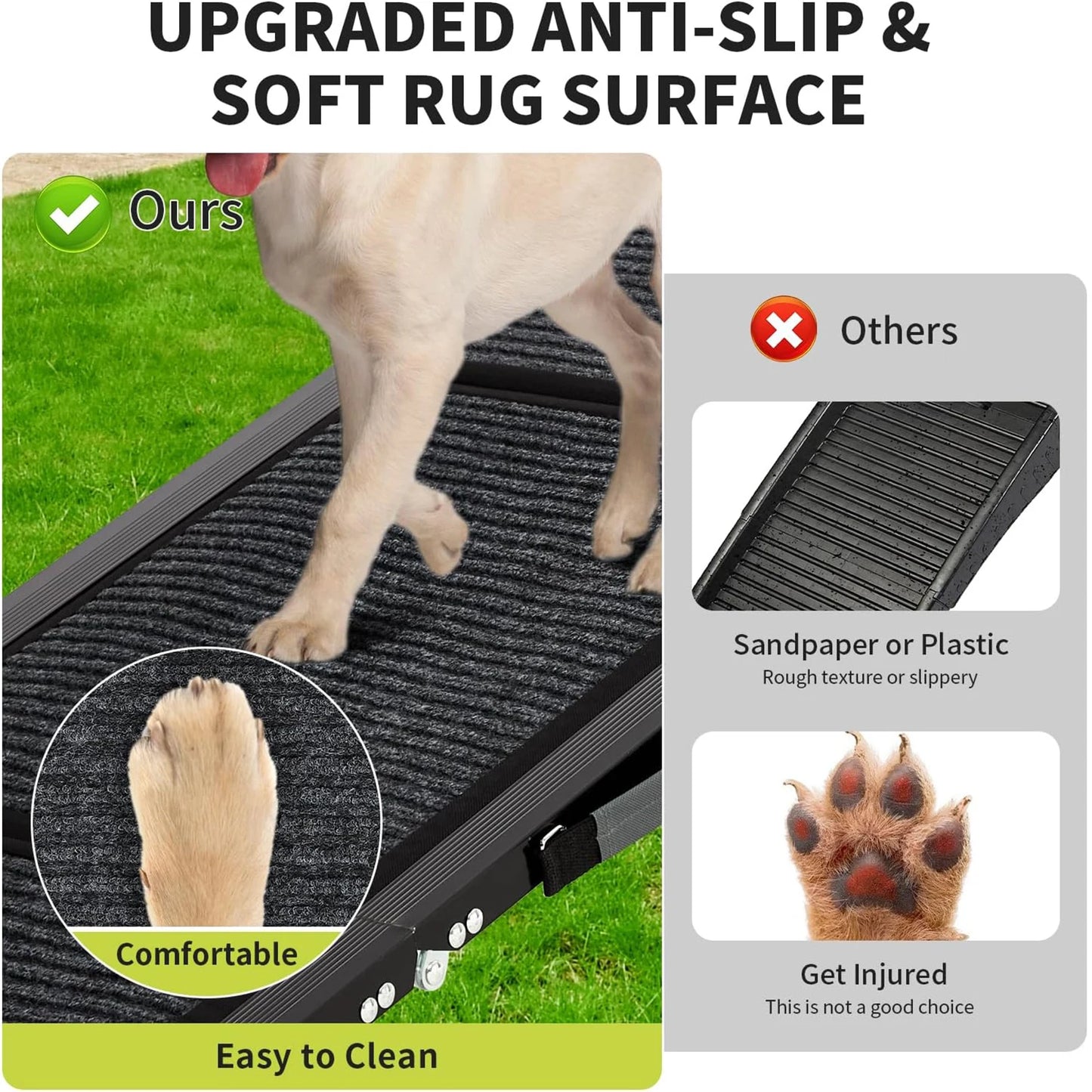 HiMISS Upgraded Car Dog Ramp With Non Slip Surface Folding