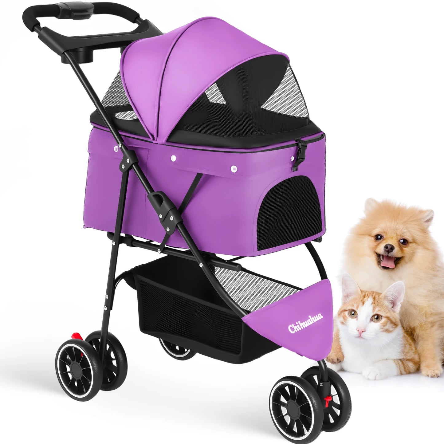 Chihuahua Pet Stroller Portable Foldable Carrier For Small Pets