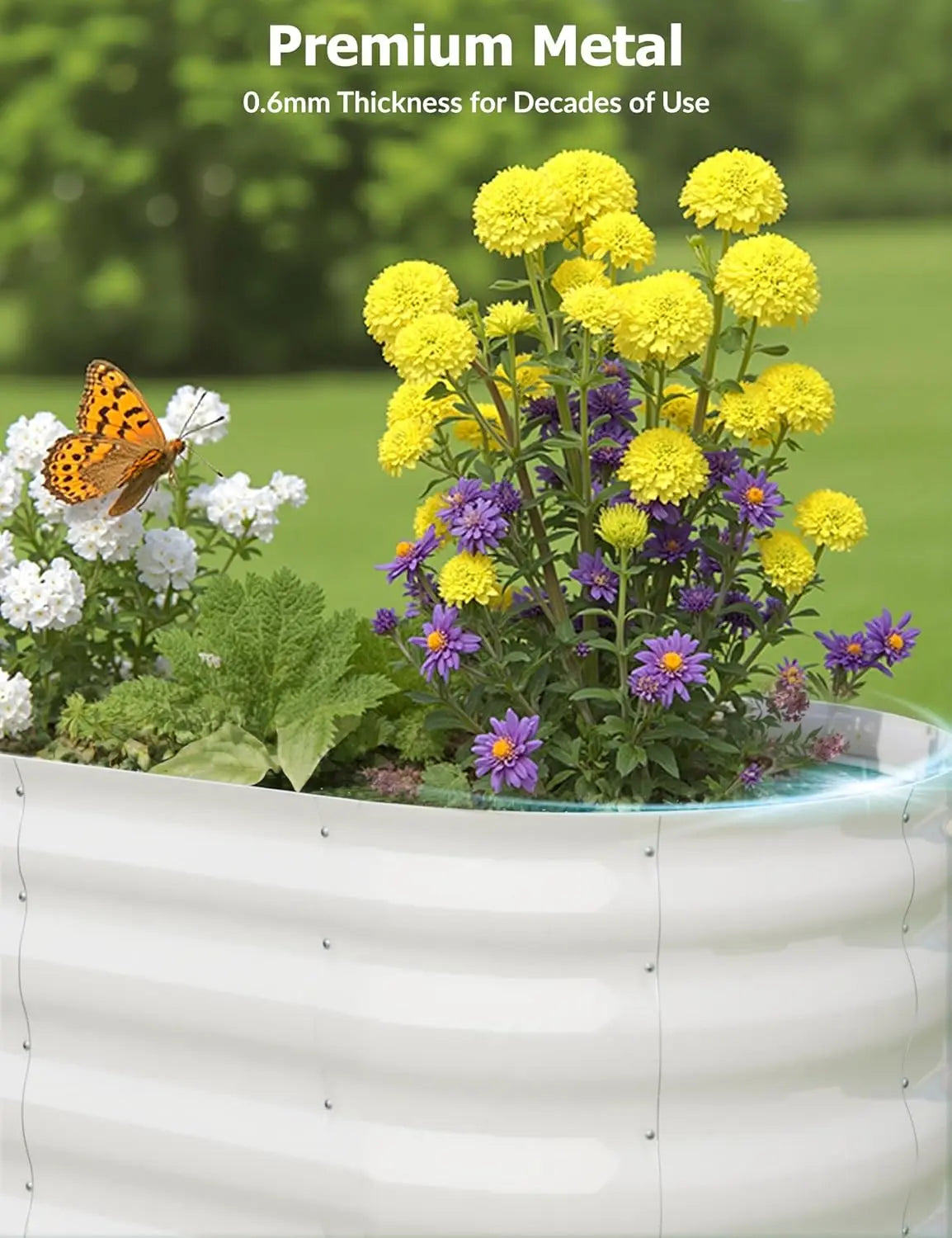 TWISTER.CK Galvanized Raised Garden Bed Kit Open Bottom Planter Vegetables