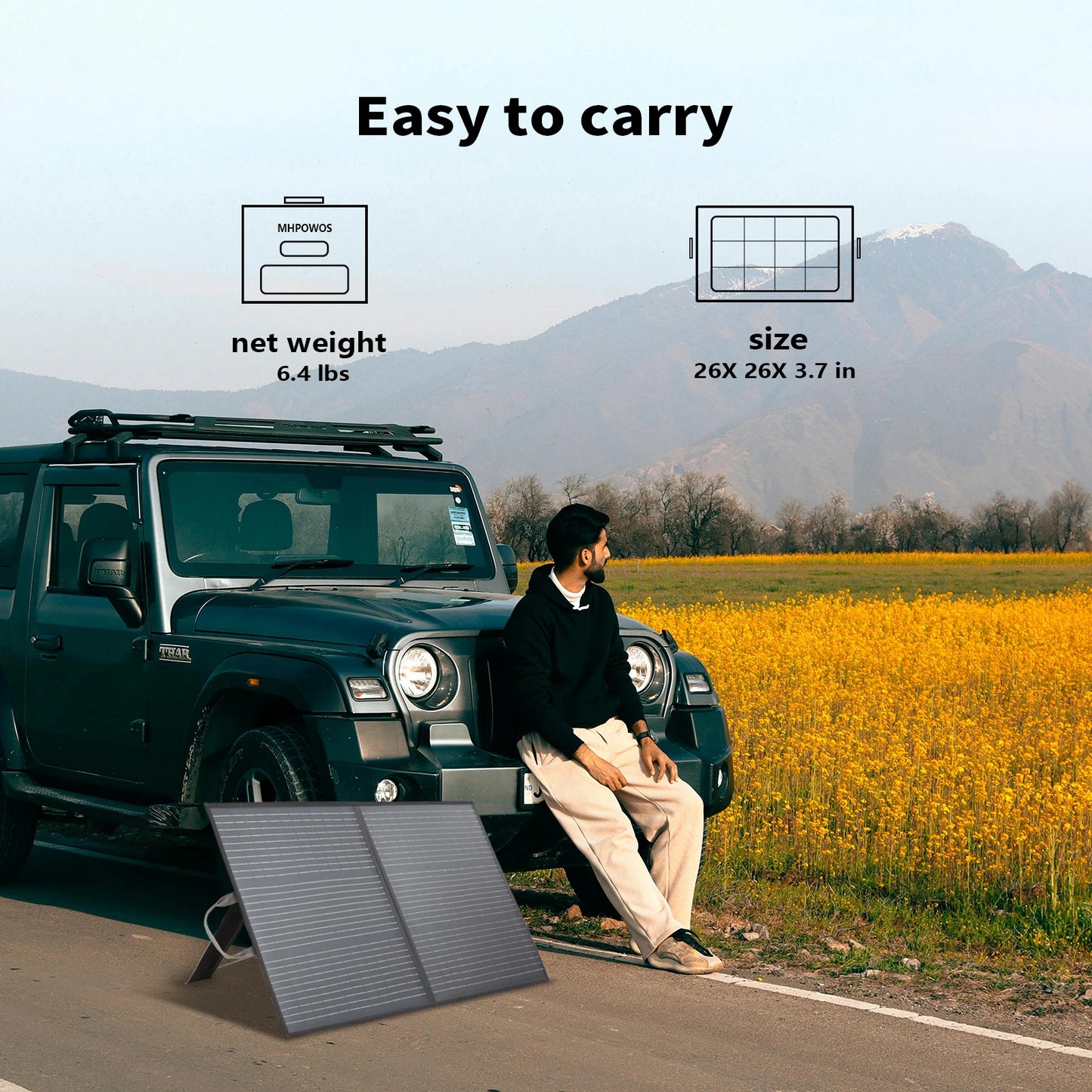 MHPOWOS Portable Solar Panel 110W Foldable Charger For Outdoor Powerstation