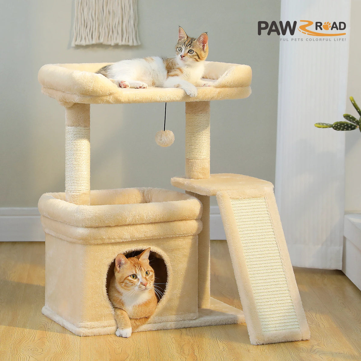 PAWZ Road Indoor Cat Tree Tower With Sisal Scratching Post