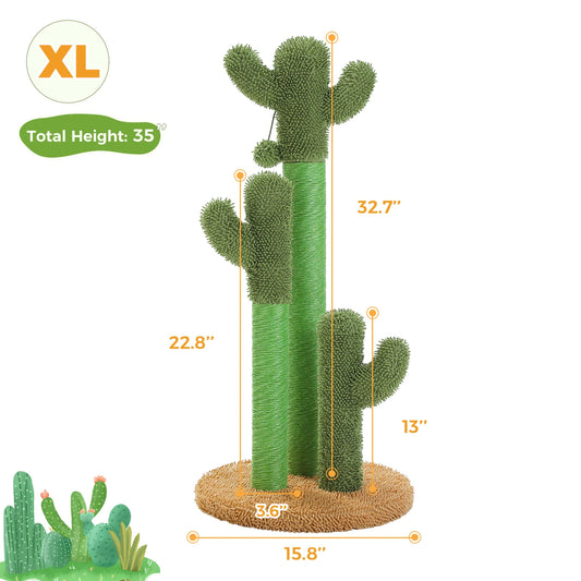 Pequlti Cactus Cat Tree With Condo And Hammock Indoor Play