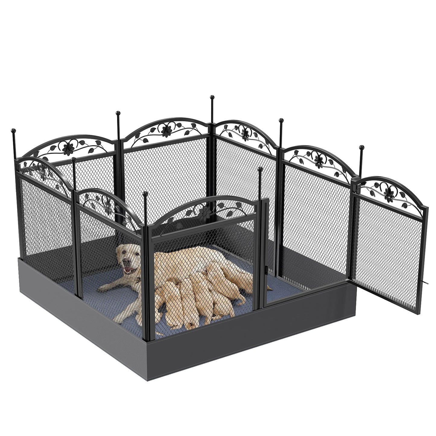 BORWART Heavy Duty Dog Playpen Enclosure For Indoor Outdoor Use
