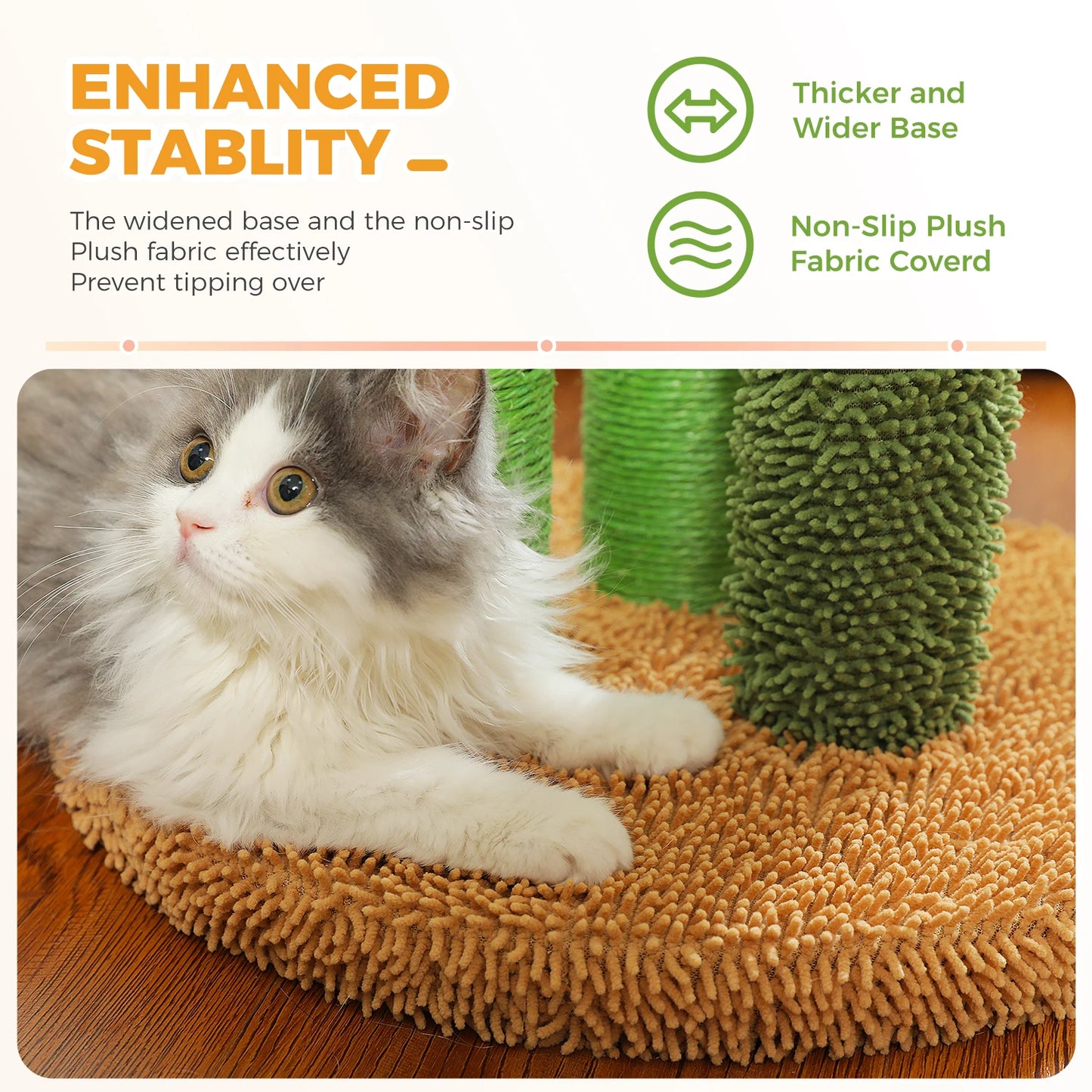 Pequlti Cactus Cat Tree With Condo And Hammock Indoor Play
