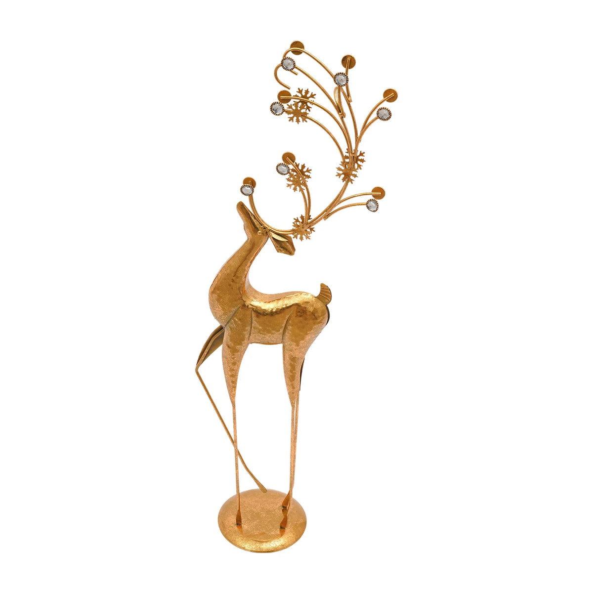 Elegant Metal Reindeer Statue For Modern Home And Office Holiday Decor