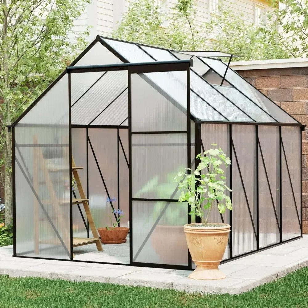 Walk-In Polycarbonate Greenhouse Aluminum Frame Roof Vent