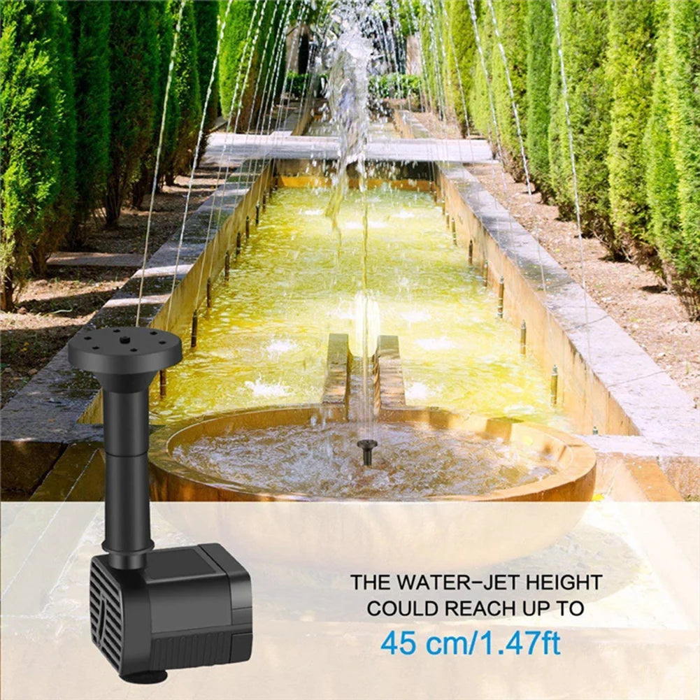 1.2W Solar Pond Fountain With 200 L Per Hour Nozzles