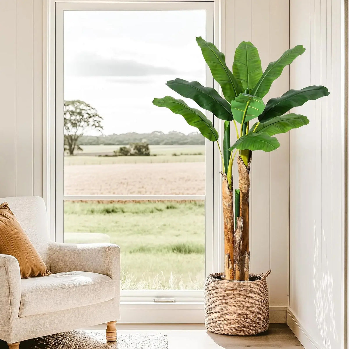 HiMiss Artificial Banana Tree For Indoor Outdoor Home Decor