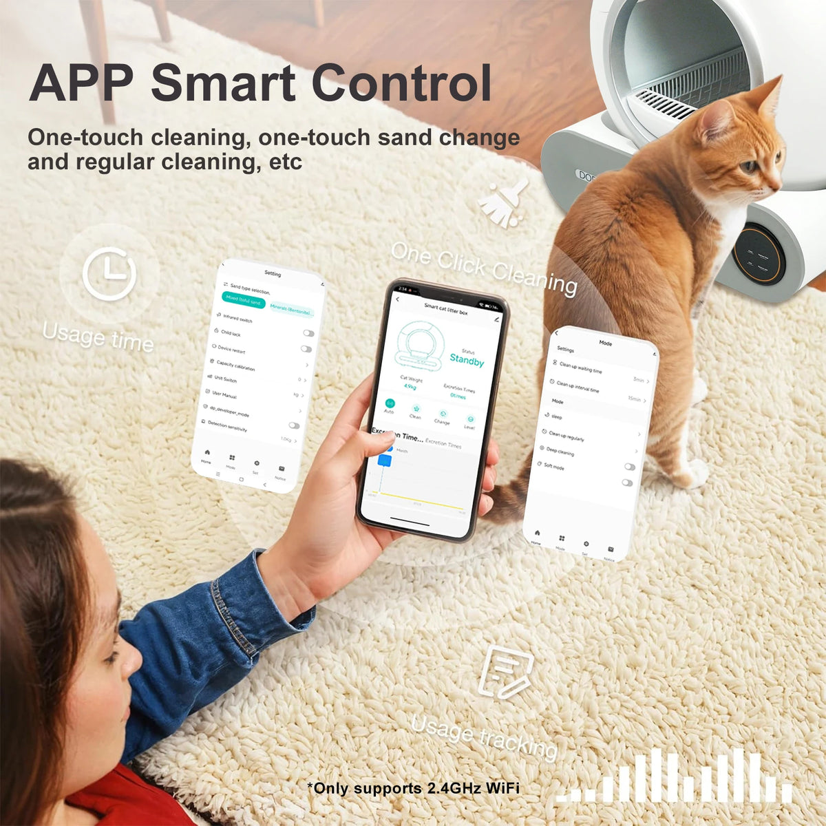 DOEL Smart Self-Cleaning Cat Litter Box With App Control