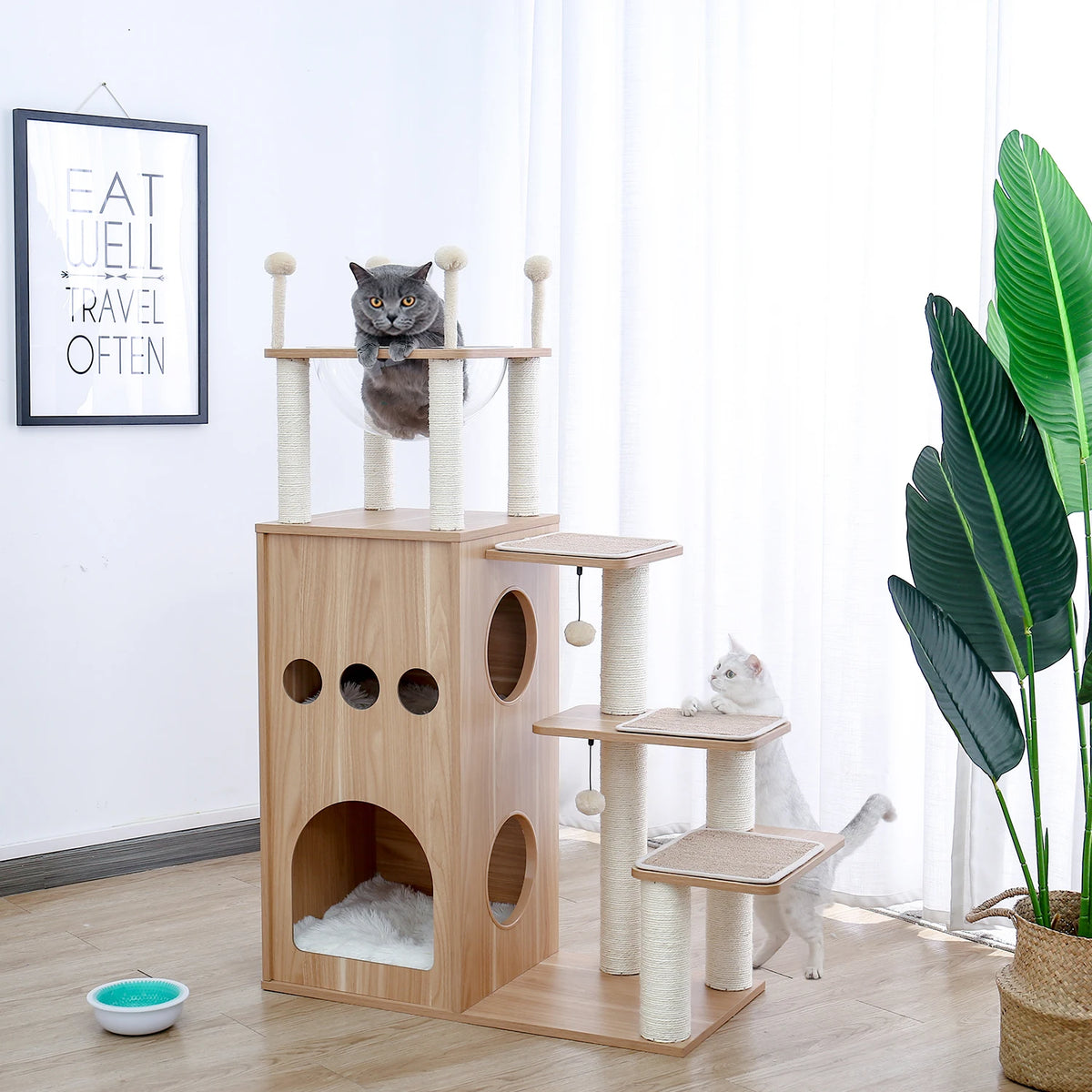 PAWZ Ro Multilevel Cat Tree With Scratching Posts And Hammock