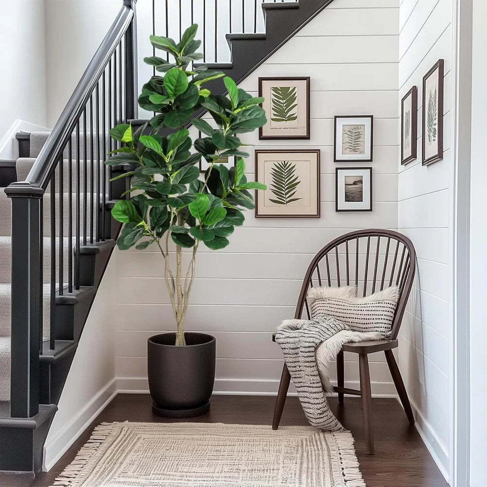 HiMISS Artificial Fiddle Leaf Fig Tree With Pot Home Decor