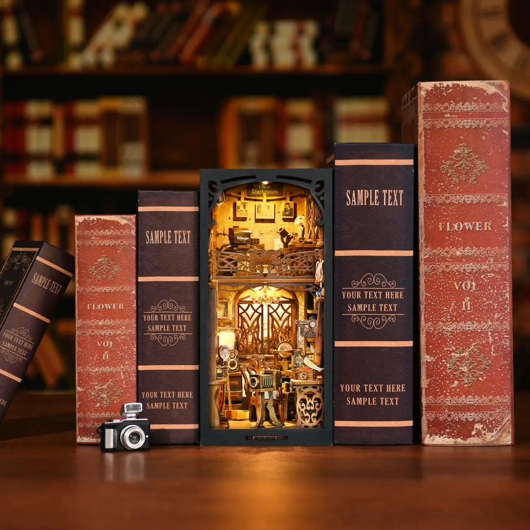 DIY Wooden Puzzle Miniature House Kit For Bookshelf Decor