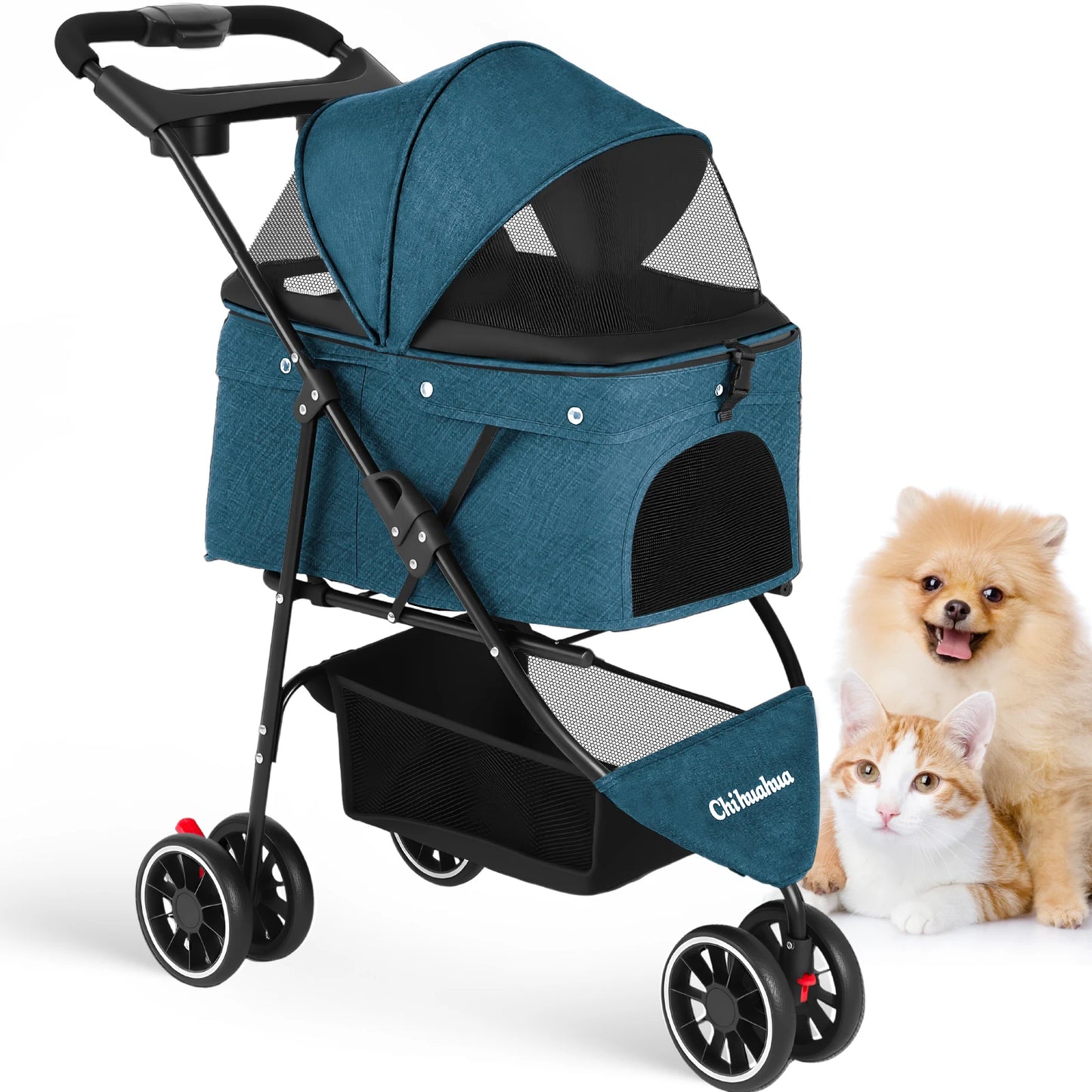 Chihuahua Pet Stroller Portable Foldable Carrier For Small Pets