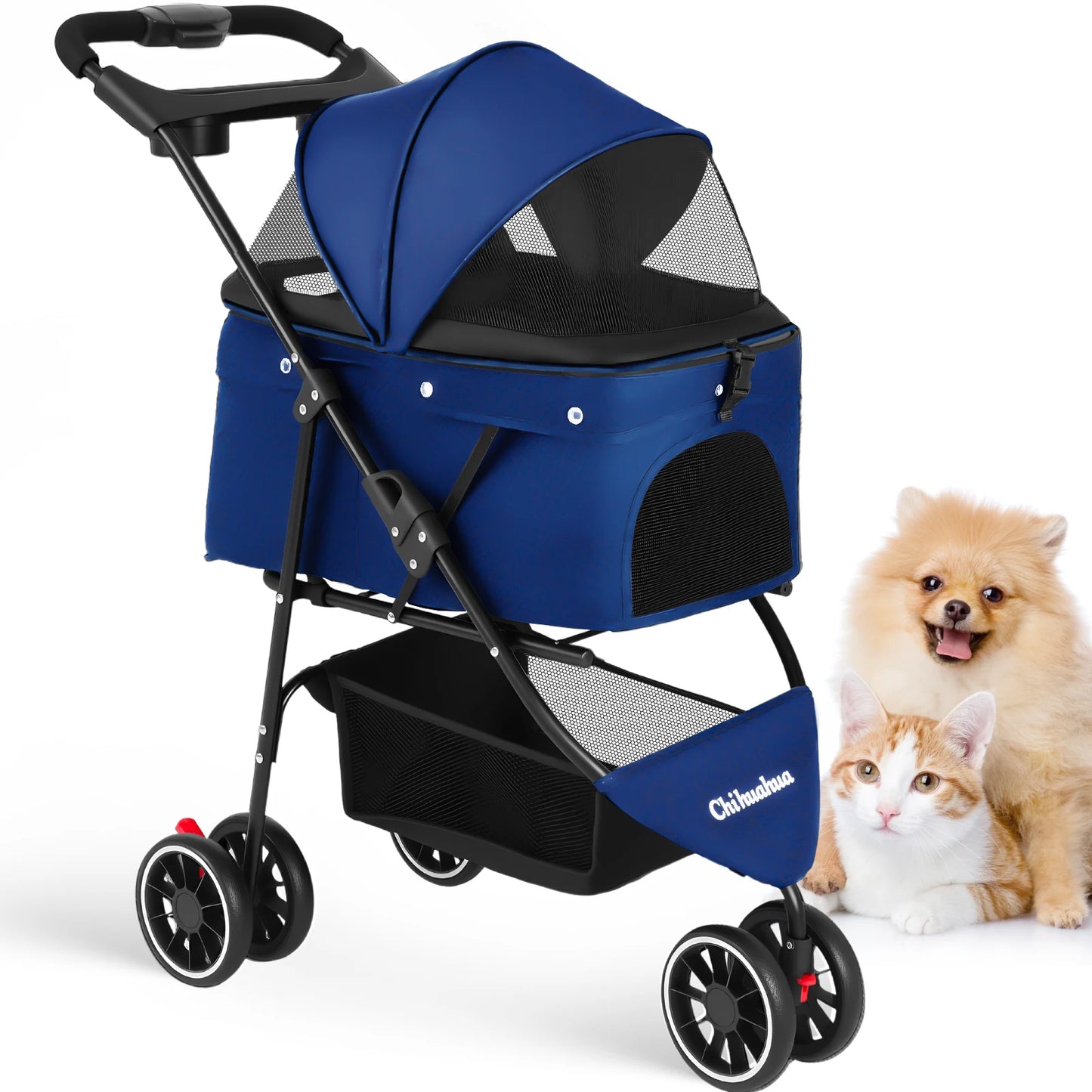 Chihuahua Pet Stroller Portable Foldable Carrier For Small Pets