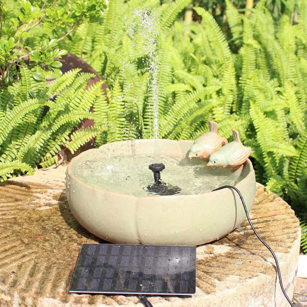1.2W Solar Pond Fountain With 200 L Per Hour Nozzles