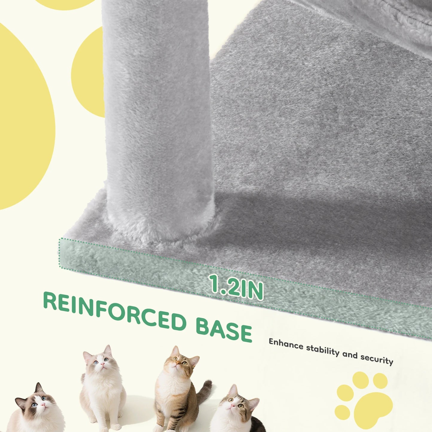 JHK Cat Tree Tall Multi Cat Climbing Tower With Indoor Natural Sisal Posts