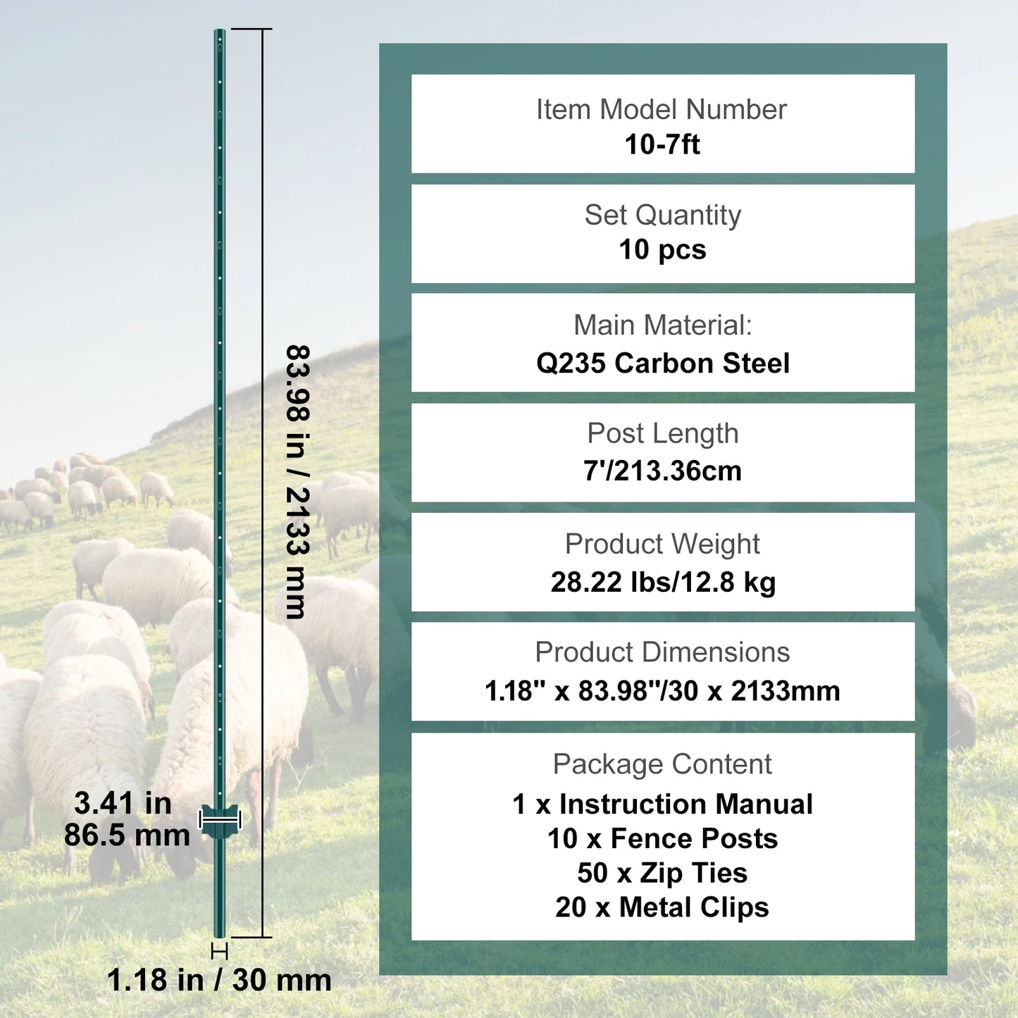SucceBuy Heavy Duty Fence Post T-Post Steel Garden Stakes