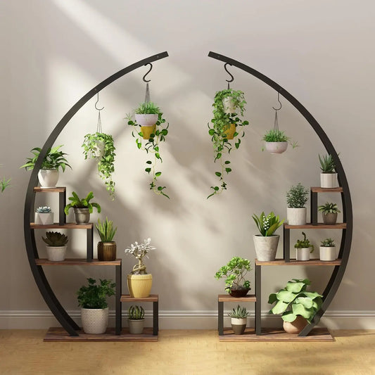 Twister Ck 5 Tier Metal Plant Stand With Hanging Hooks