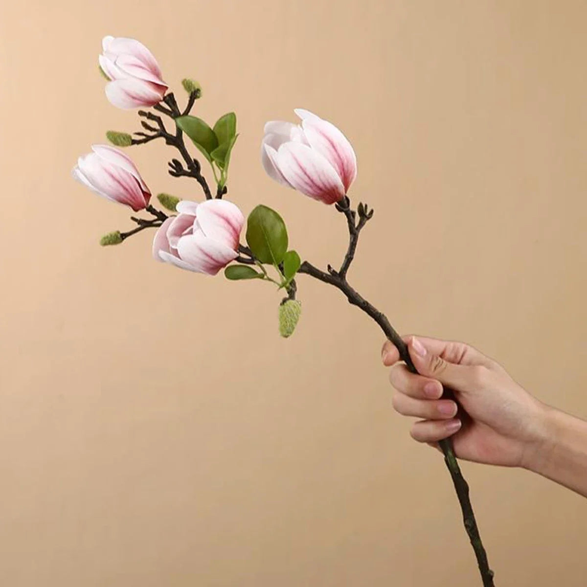 Artificial Silk Magnolia Bouquet For Wedding And Bridal Decor