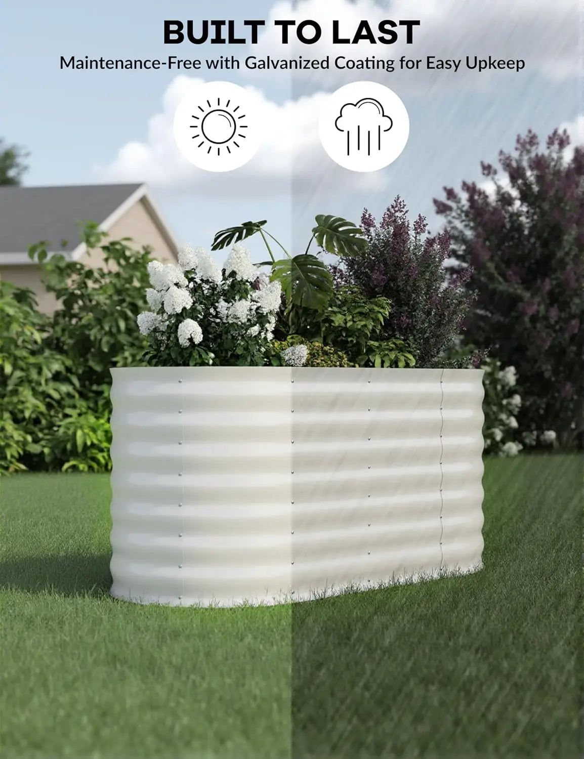 TWISTER.CK Galvanized Raised Garden Bed Kit Open Bottom Planter Vegetables