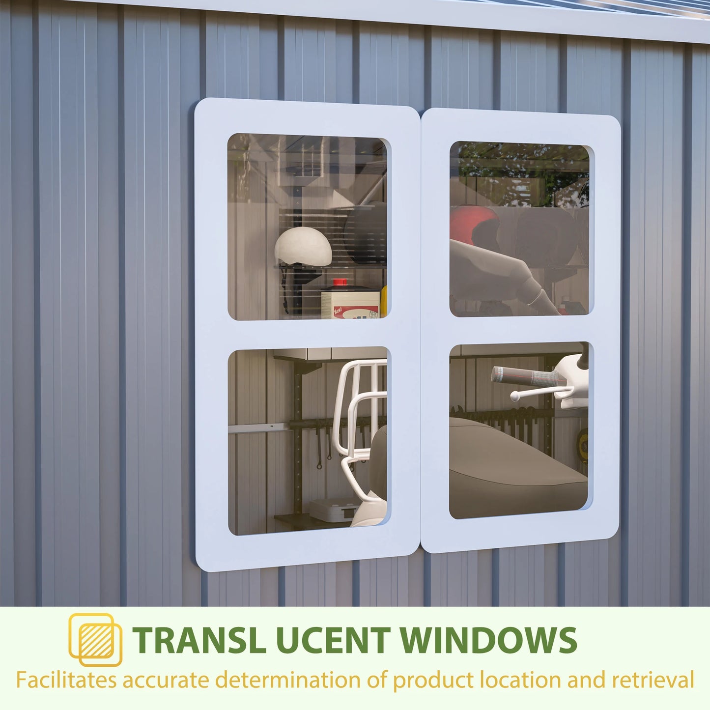 LZBEITEM Metal Outdoor Storage Shed Lockable Waterproof Garden