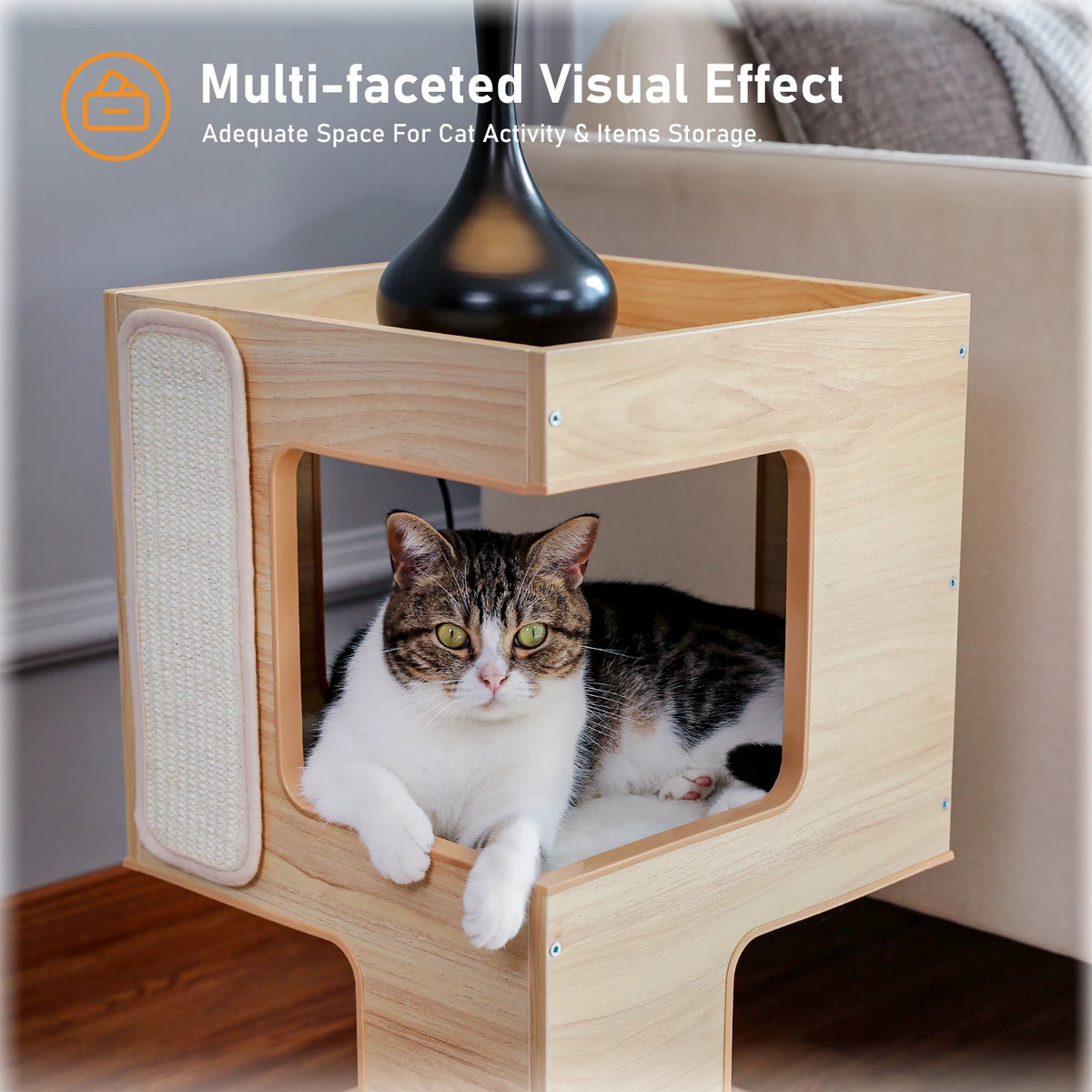 PAWZ Road Cat Condo Bed With Scratching Pad And Toys