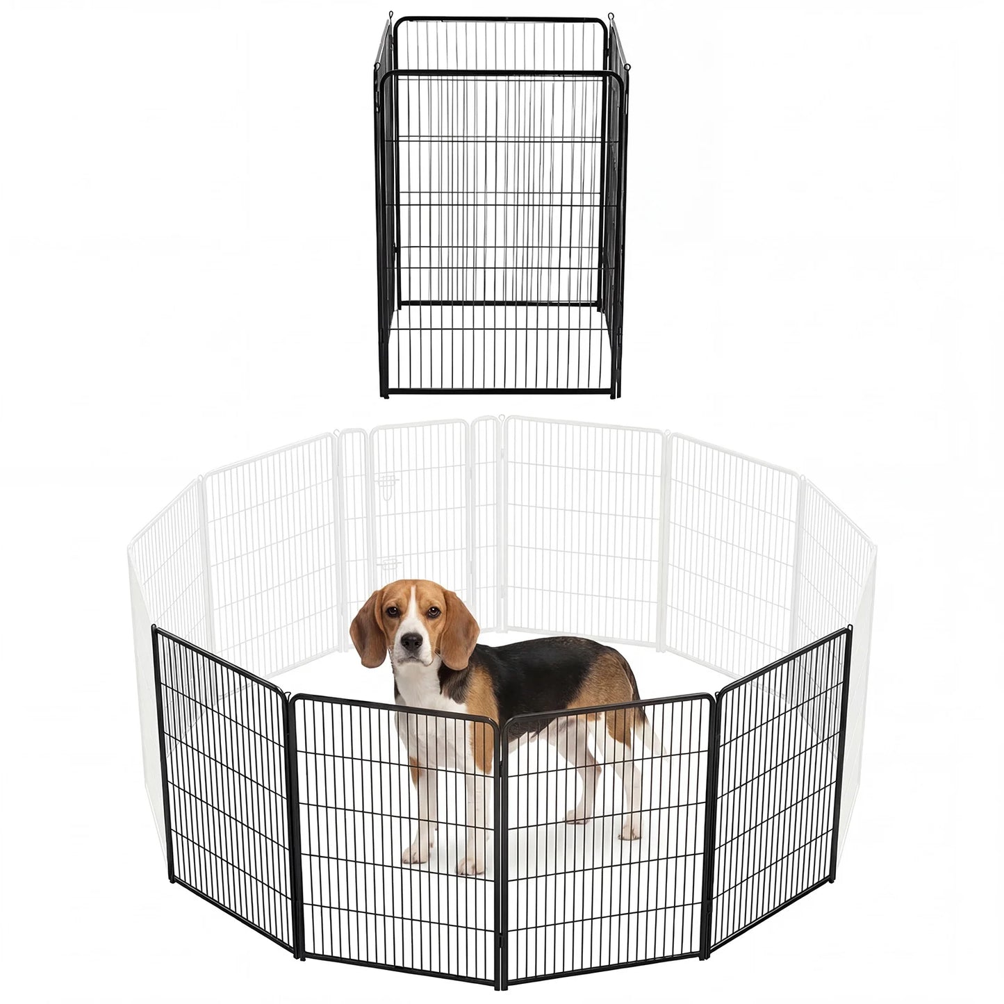 JHK 6-Panel Foldable Metal Dog Playpen
