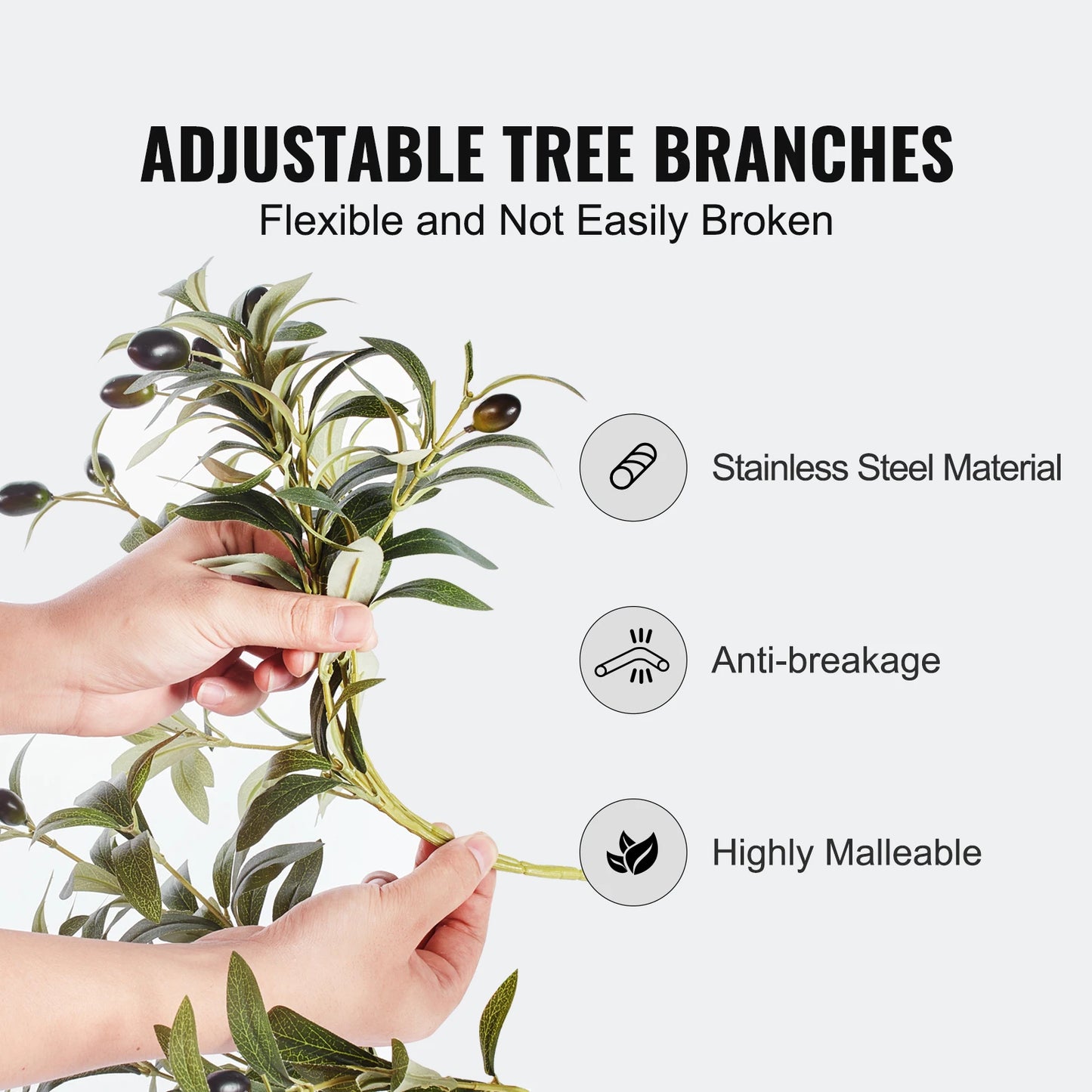 SucceBuy Artificial Olive Tree Faux Plant With Anti Tip Design