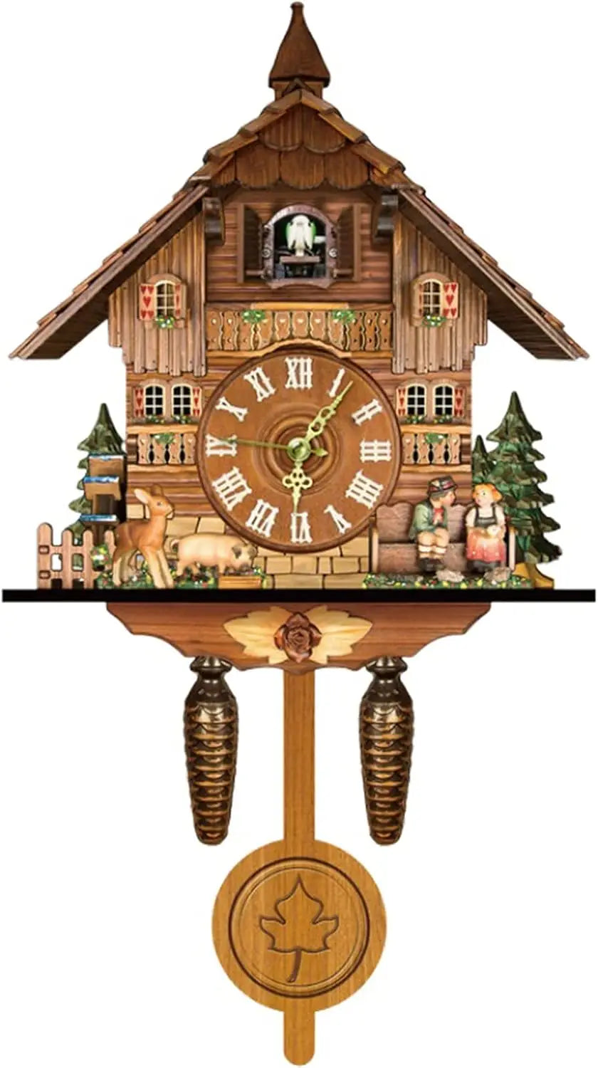 Northern European Cuckoo Wall Clock with Alarm for Home Decoration