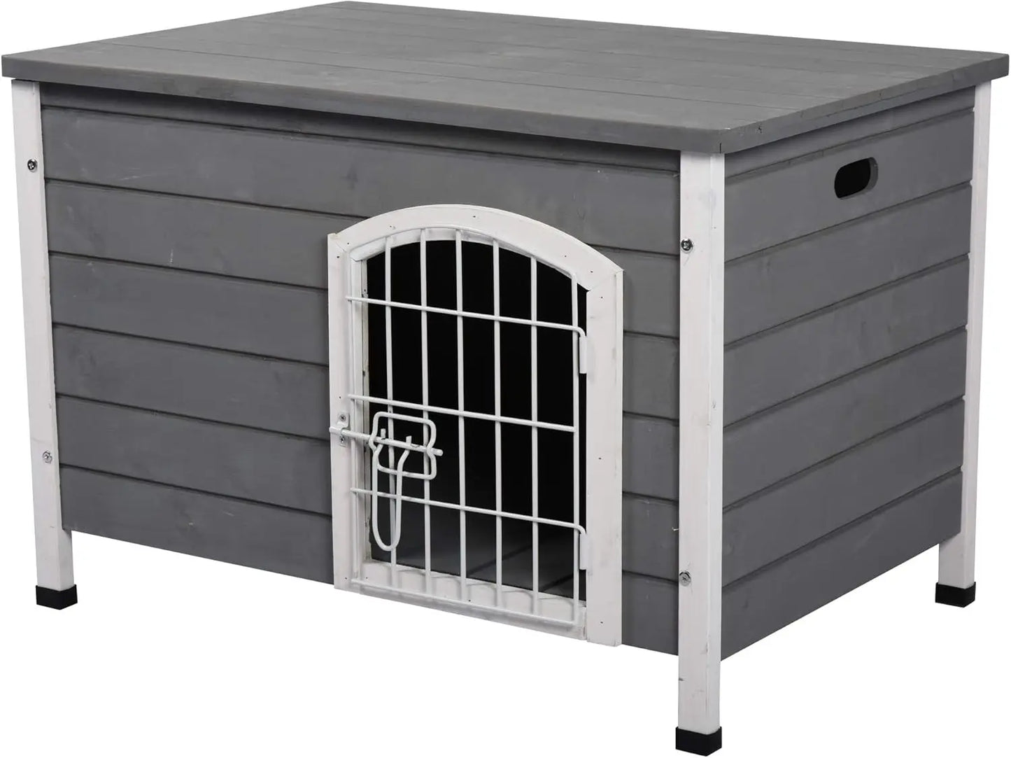 Wooden Dog Cage With Openable Top Removable Bottom Locking Door