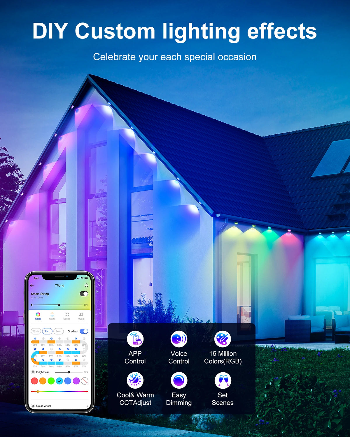Aiopp Permanent Outdoor LED Lights With IP67 Waterproof Build