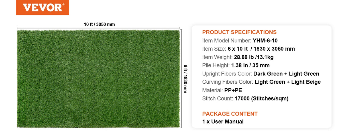 Artificial Grass Rug Outdoor Patio Door Mat Drainage Holes