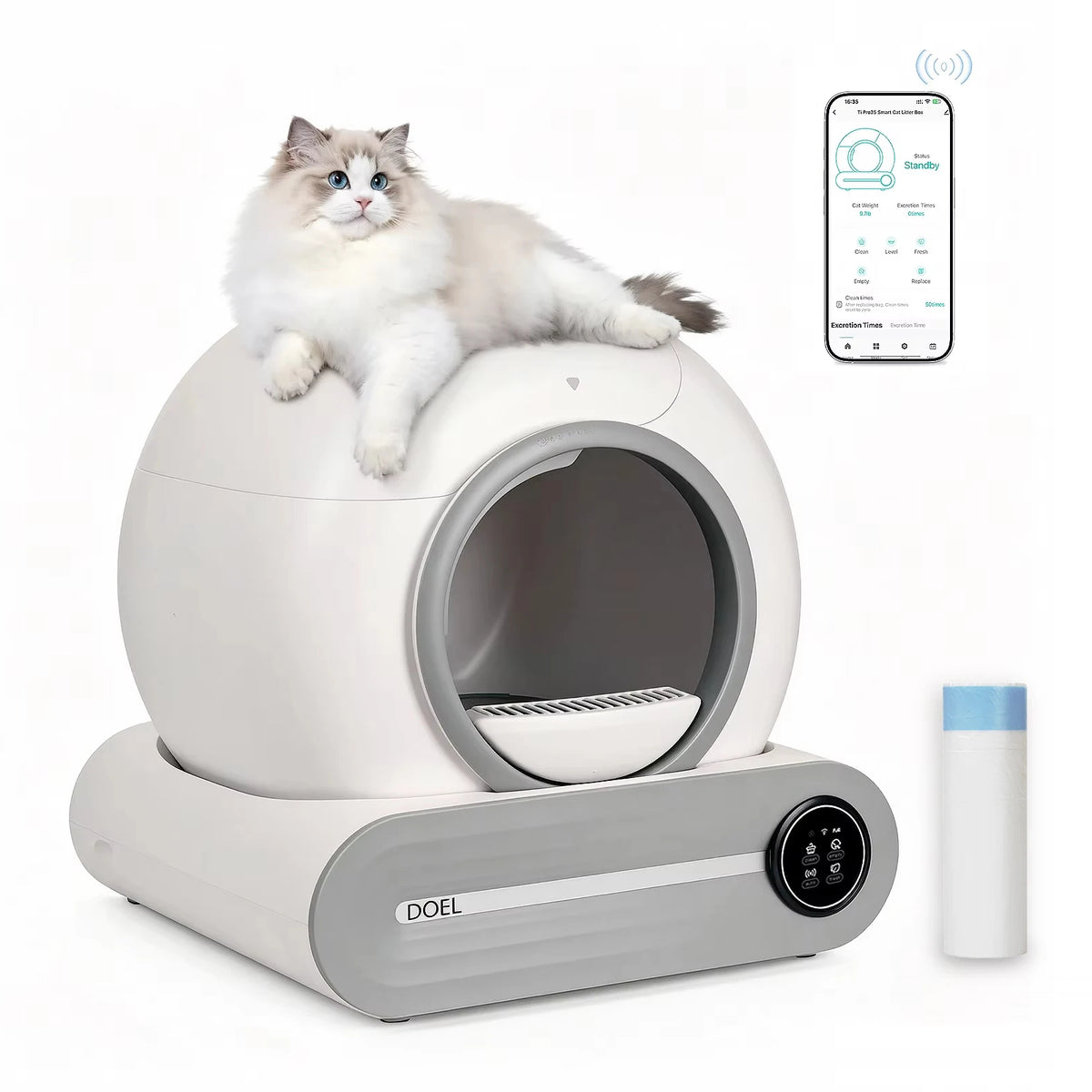 DOEL Smart Self-Cleaning Cat Litter Box With App Control