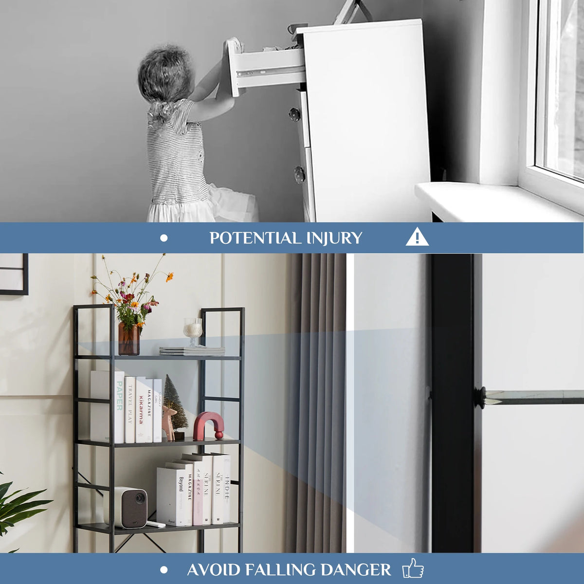 MCQ Sturdy Metal Freestanding Bookshelf For Home Office Storage