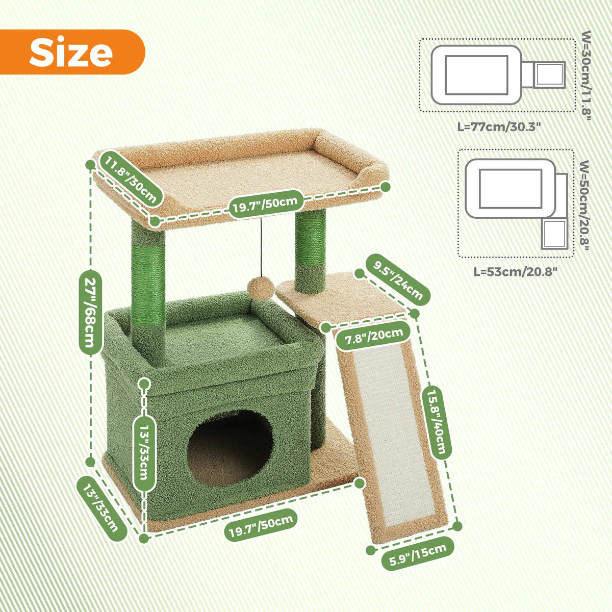 PAWZ Road Indoor Cat Tree Tower With Sisal Scratching Post