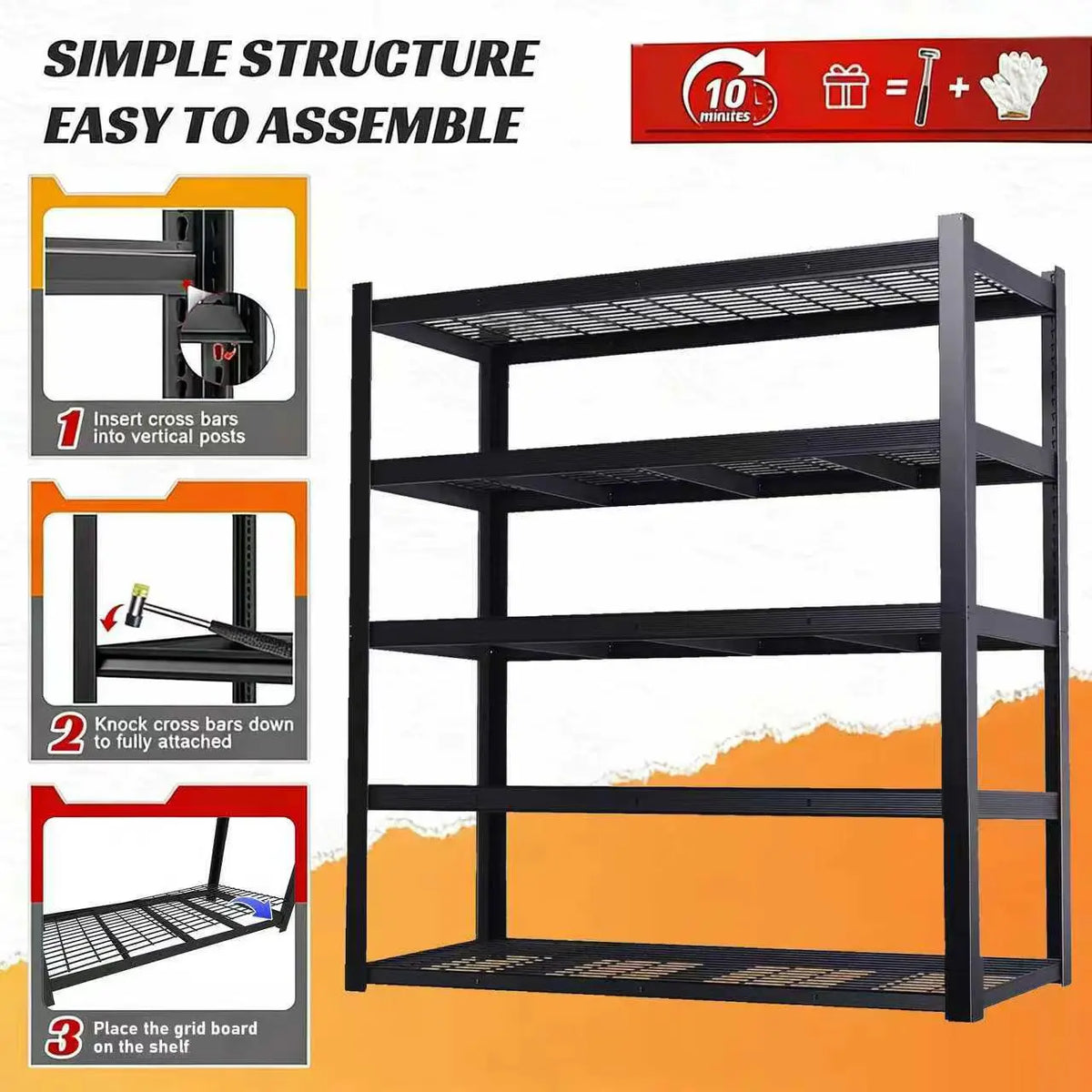 Commercial Adjustable Metal Shelving Rack For Warehouse Or Storage