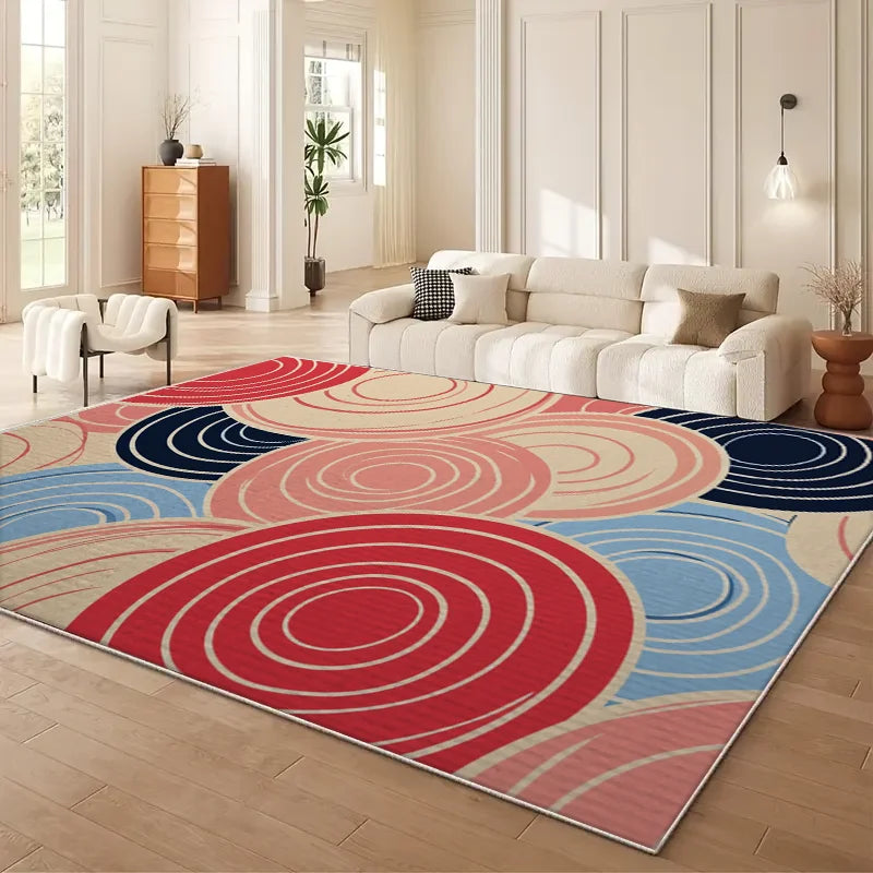 VIKAMA Persian Floral Modern Living Room Area Rug Polyester