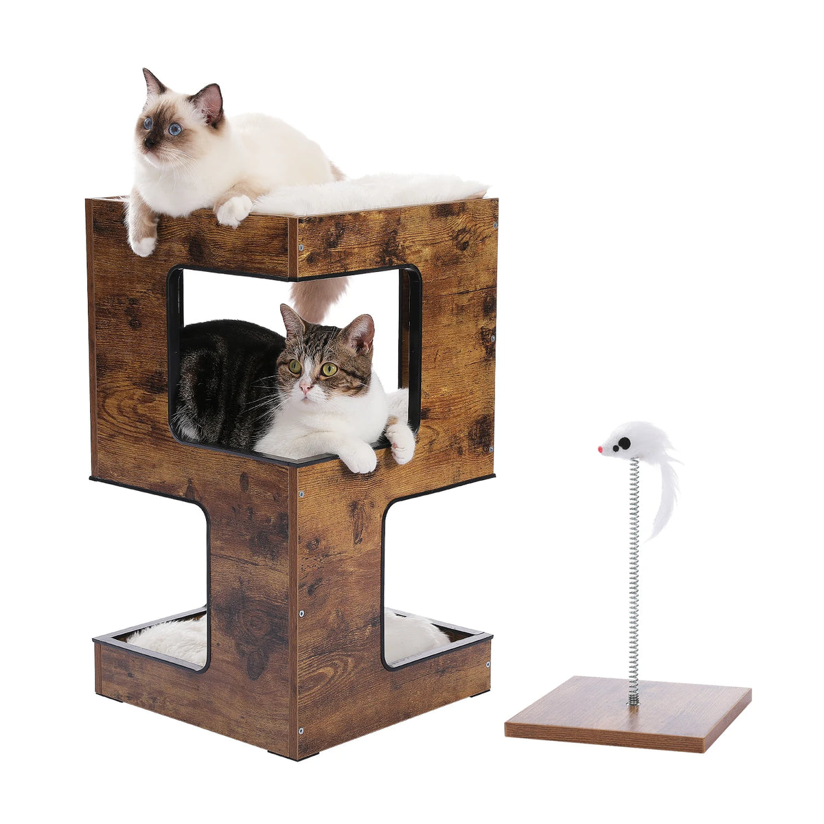 PAWZ Road Cat Condo Bed With Scratching Pad And Toys